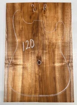 Curly Flame Hawaiian Koa Bookmatched Guitar Drop Tops 21" X 7" X 1/4" #120