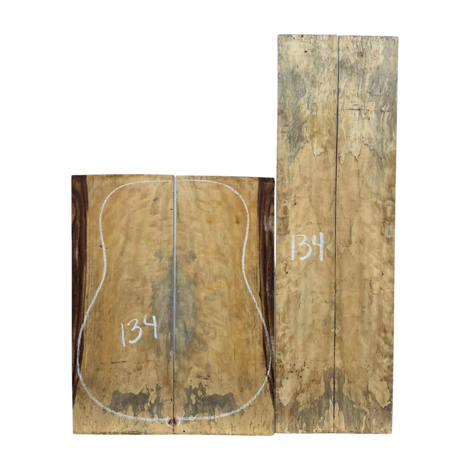 Flame Tamarind Dreadnought Guitar Back And Side Set #134