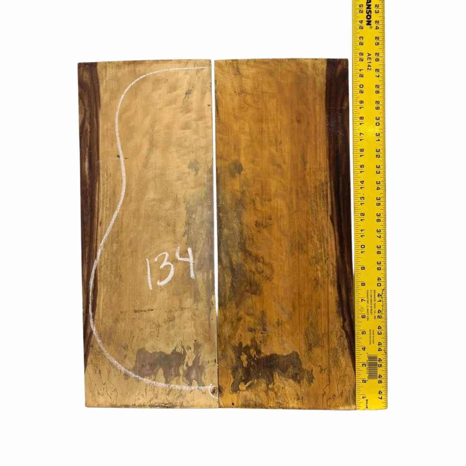 Flame Tamarind Dreadnought Guitar Back And Side Set #134 - Image 3