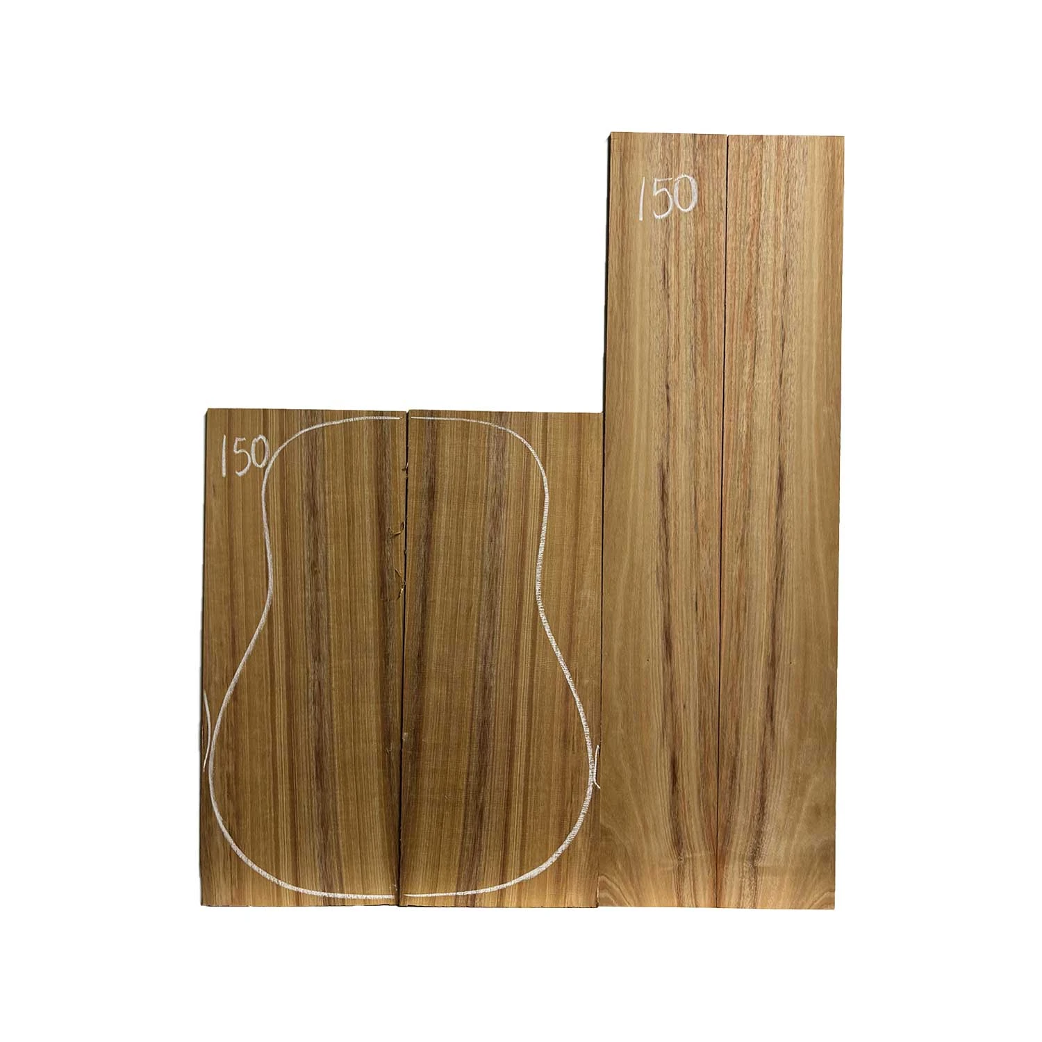 Flame Hawaiian Koa Dreadnought AAA Grade Guitar Back & Side Set #150