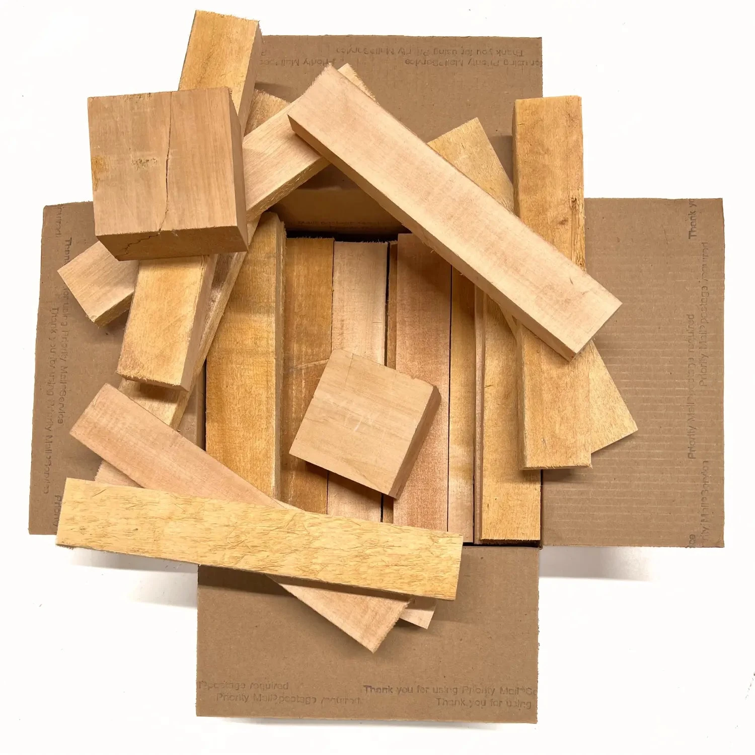 Box Of Basswood Wood Scrap DIY Craft Carving Scroll Short Lumber Cutoff Boards - Image 3