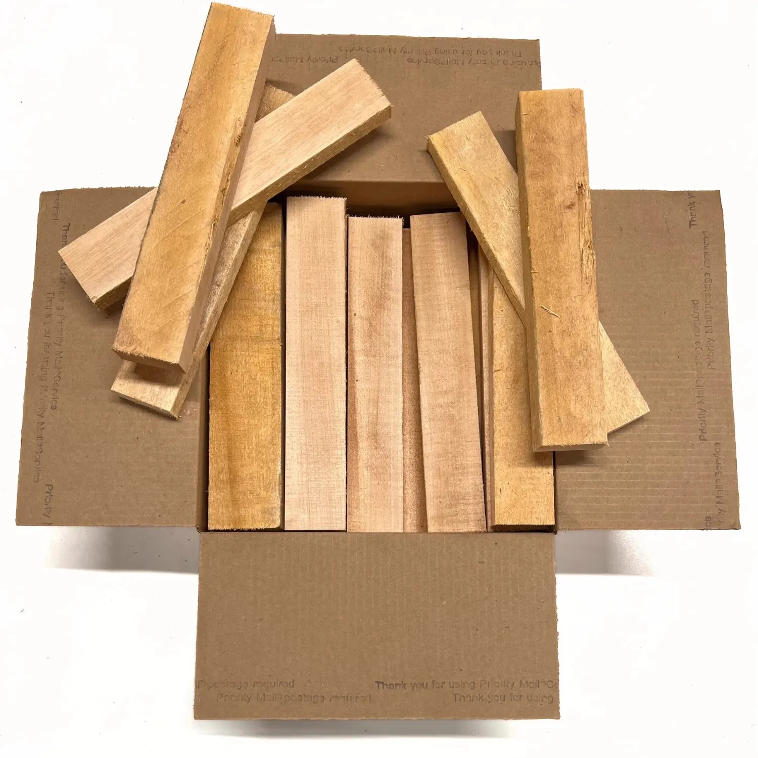 Box Of Basswood Wood Scrap DIY Craft Carving Scroll Short Lumber Cutoff Boards - Image 4