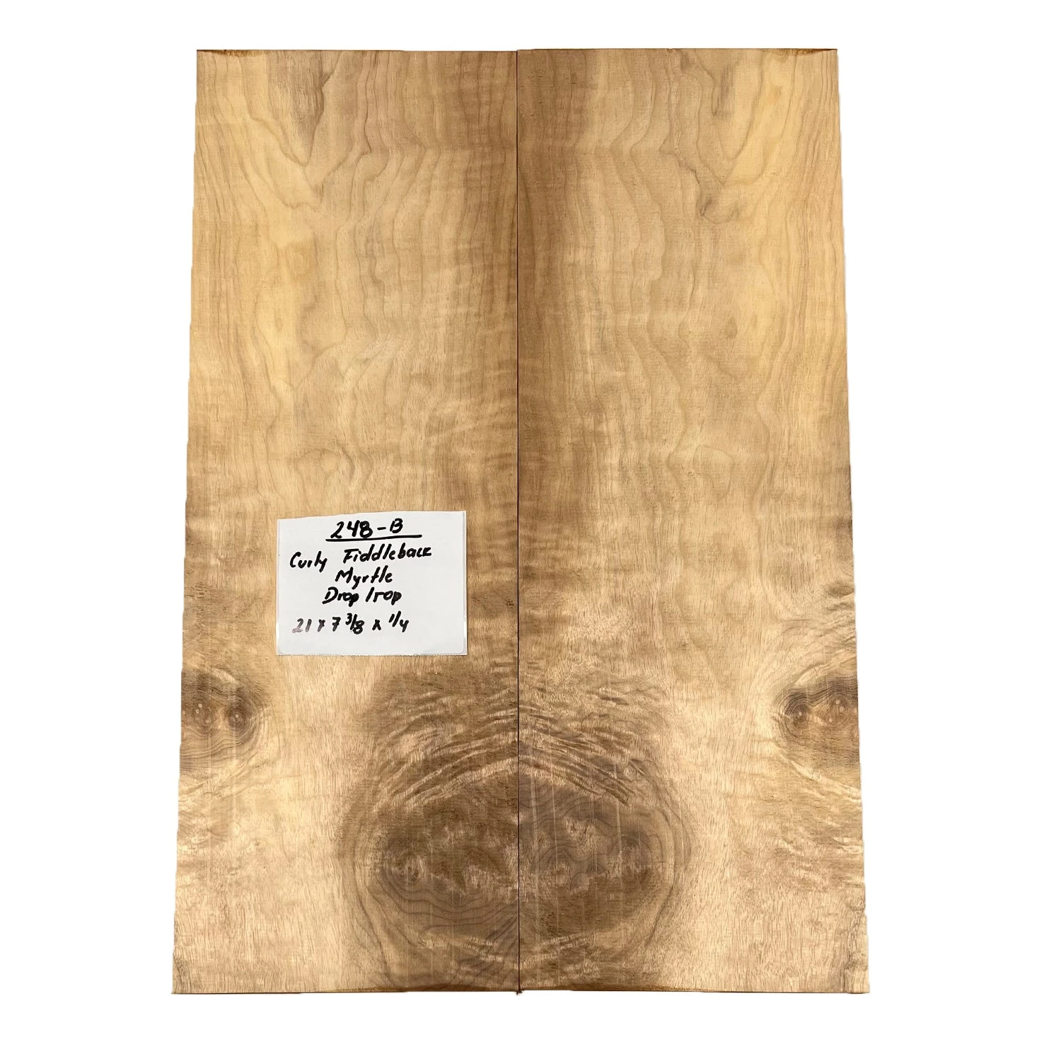 Curly Fiddleback Myrtle Drop Top 21" X 7-3/8" X 1/4" #248-B