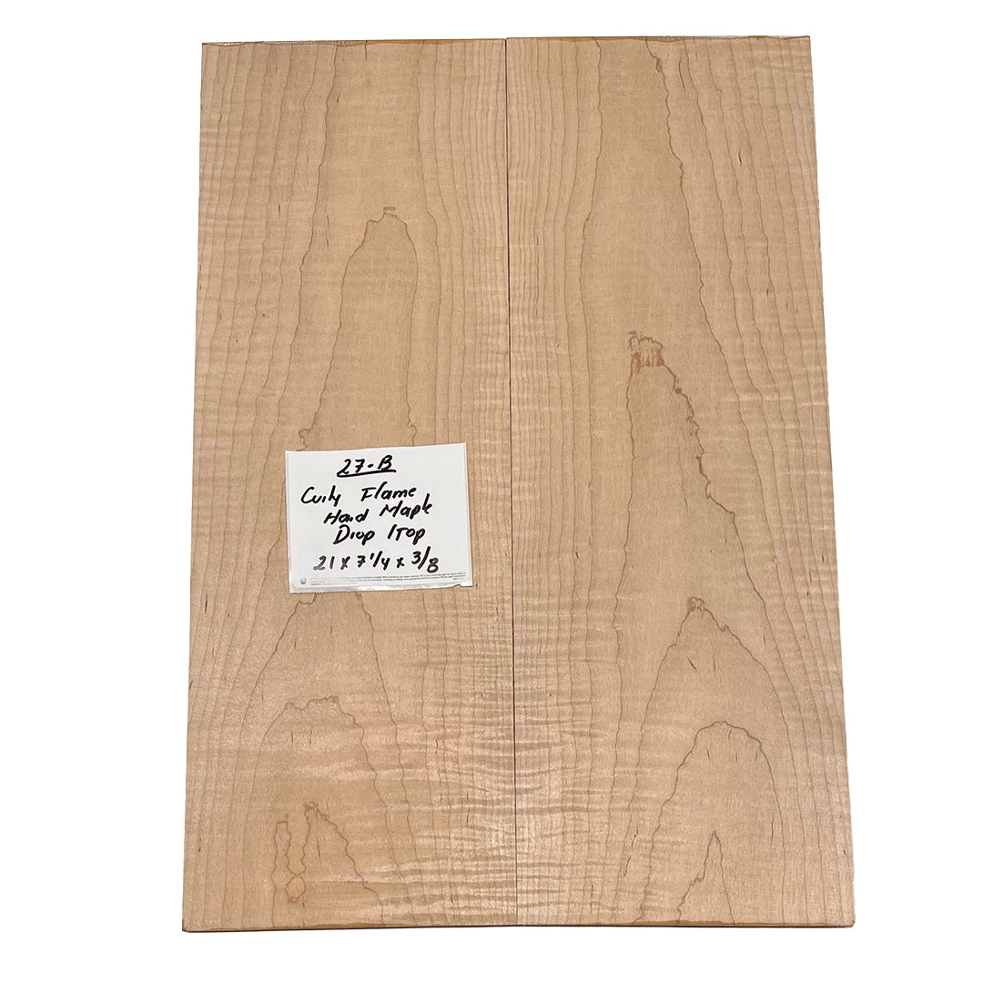 Curly Flame Hard Maple Drop Top 21" X 7-1/4" X 3/8" #27-B