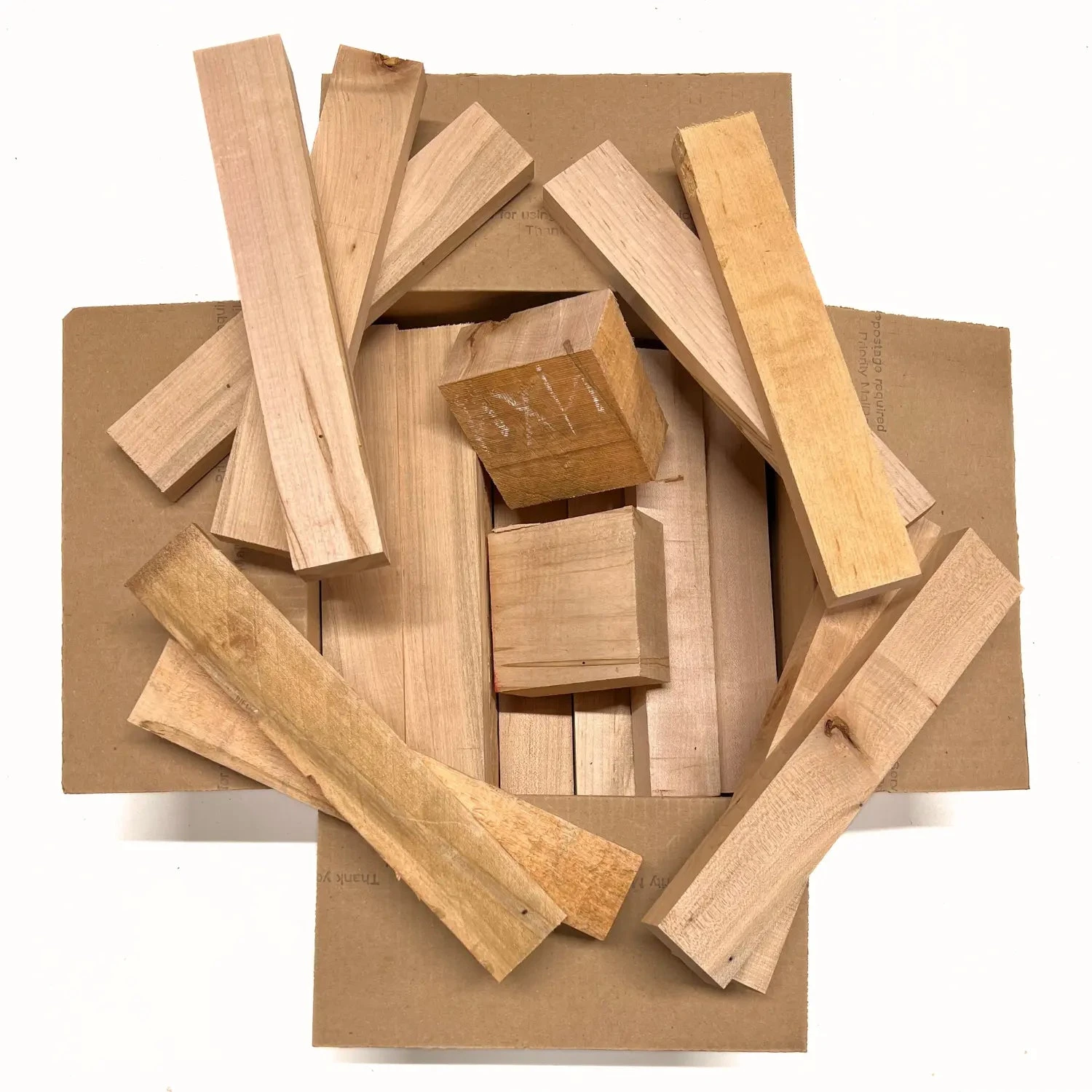 Box Of Ambrosia Maple Wood Scrap DIY Craft Carving Scroll Short Lumber Cutoff Boards - Image 2