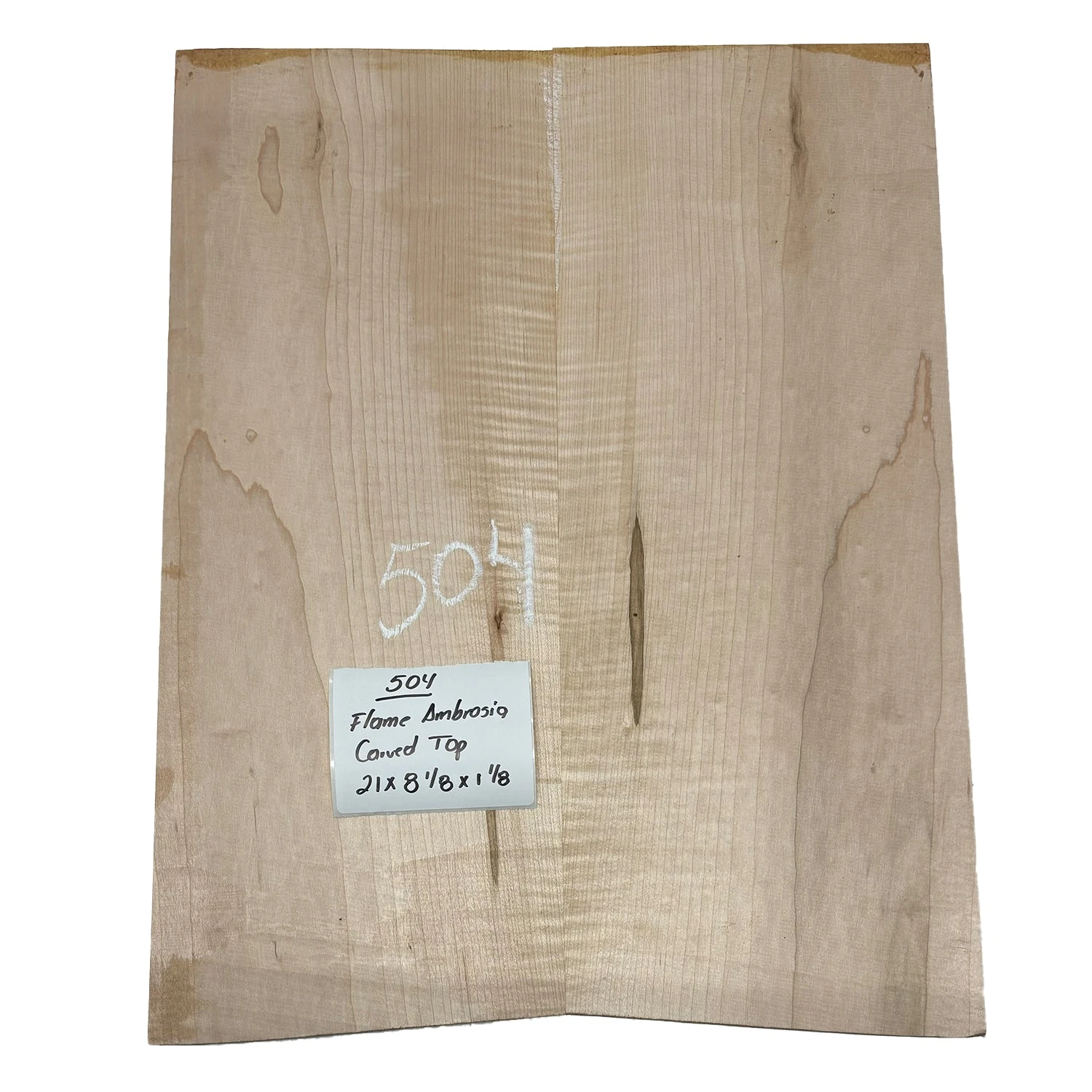 Flame Ambrosia Maple Guitar Carved Tops 21" X 8-1/8" X 1-1/8" #504