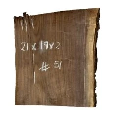 Black Walnut Lumber Live Edge Slab - 21"x 19"x 2" #51