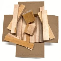 Box Of Hard Maple Wood Scrap DIY Craft Carving Scroll Short Lumber Cutoff Boards