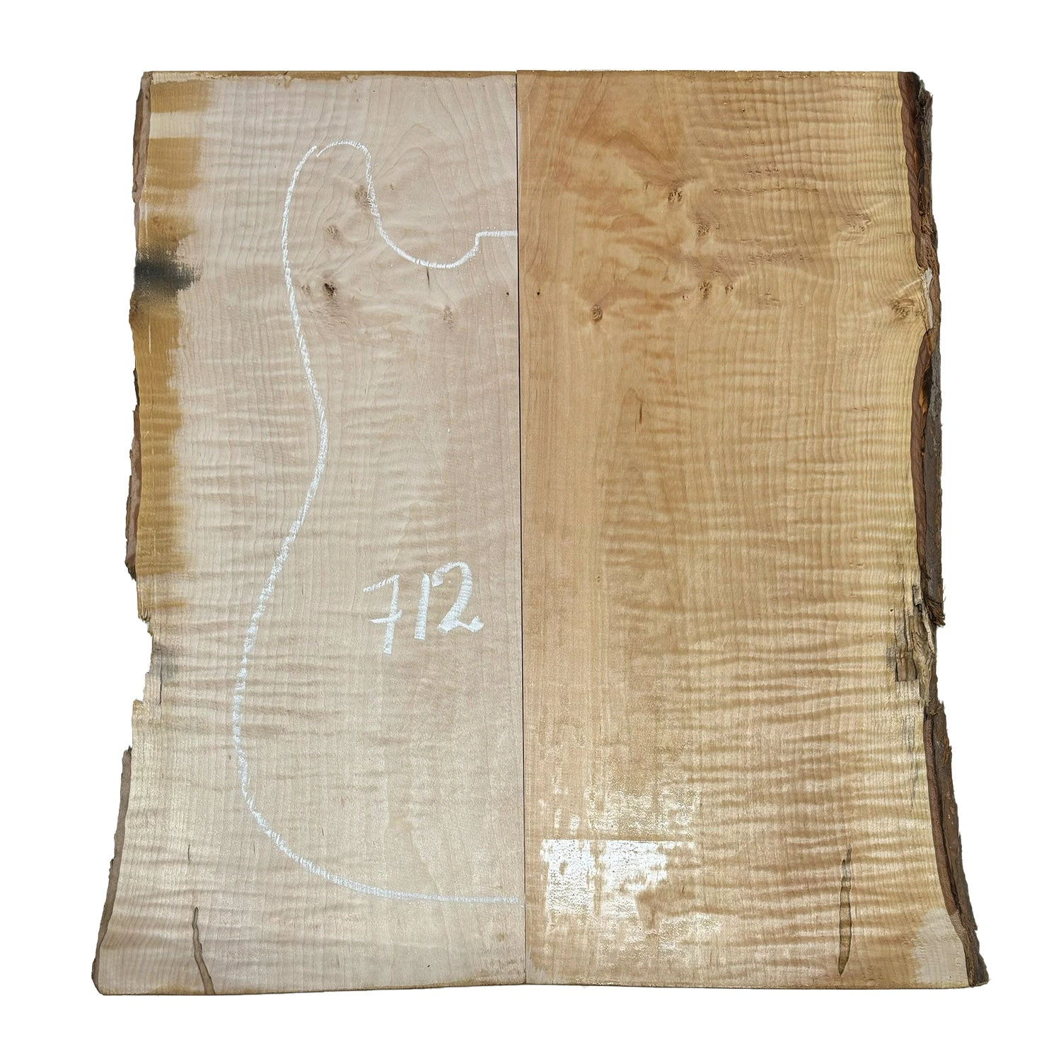 Flame Hard Maple Guitar Carved Top 22" X 8-1/2" X 1-1/4" #712 - Image 3