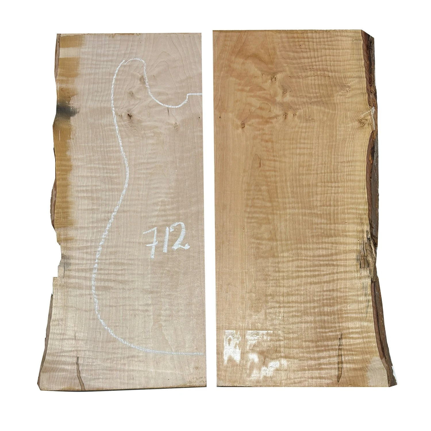 Flame Hard Maple Guitar Carved Top 22" X 8-1/2" X 1-1/4" #712 - Image 4