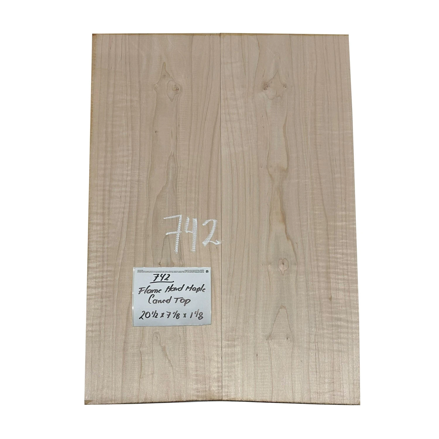 Flame Hard Maple Guitar Carved Top 20-1/2" X 7-1/8" X 1-1/8" #742