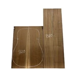 Flame Black Walnut Dreadnought BC Grade Guitar Back And Side Set #820