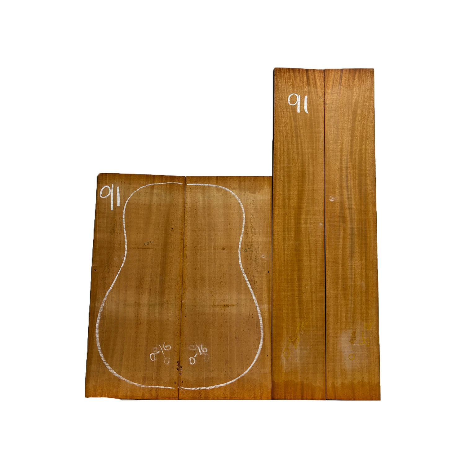 Mahogany (Old Grown) Dreadnought Guitar Back & Side Sets #91