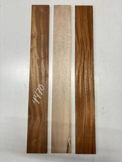 3 Pack, 3 Species Sapele + Hard Maple + African Mahogany Thin Stock Lumber - 36"x4-1/2"x1/2"#4470