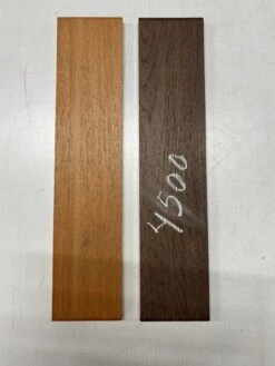 2 Pack, 2 Species Black Walnut + Honduras Mahogany Thin Stock Lumber 18" X 4" X 1/2"#4500