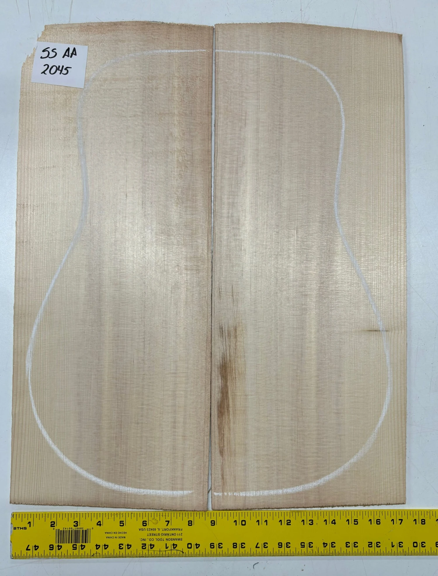 Sitka Spruce Dreadnought Guitar Top Bookmatched AA Grade #2045 - Image 2