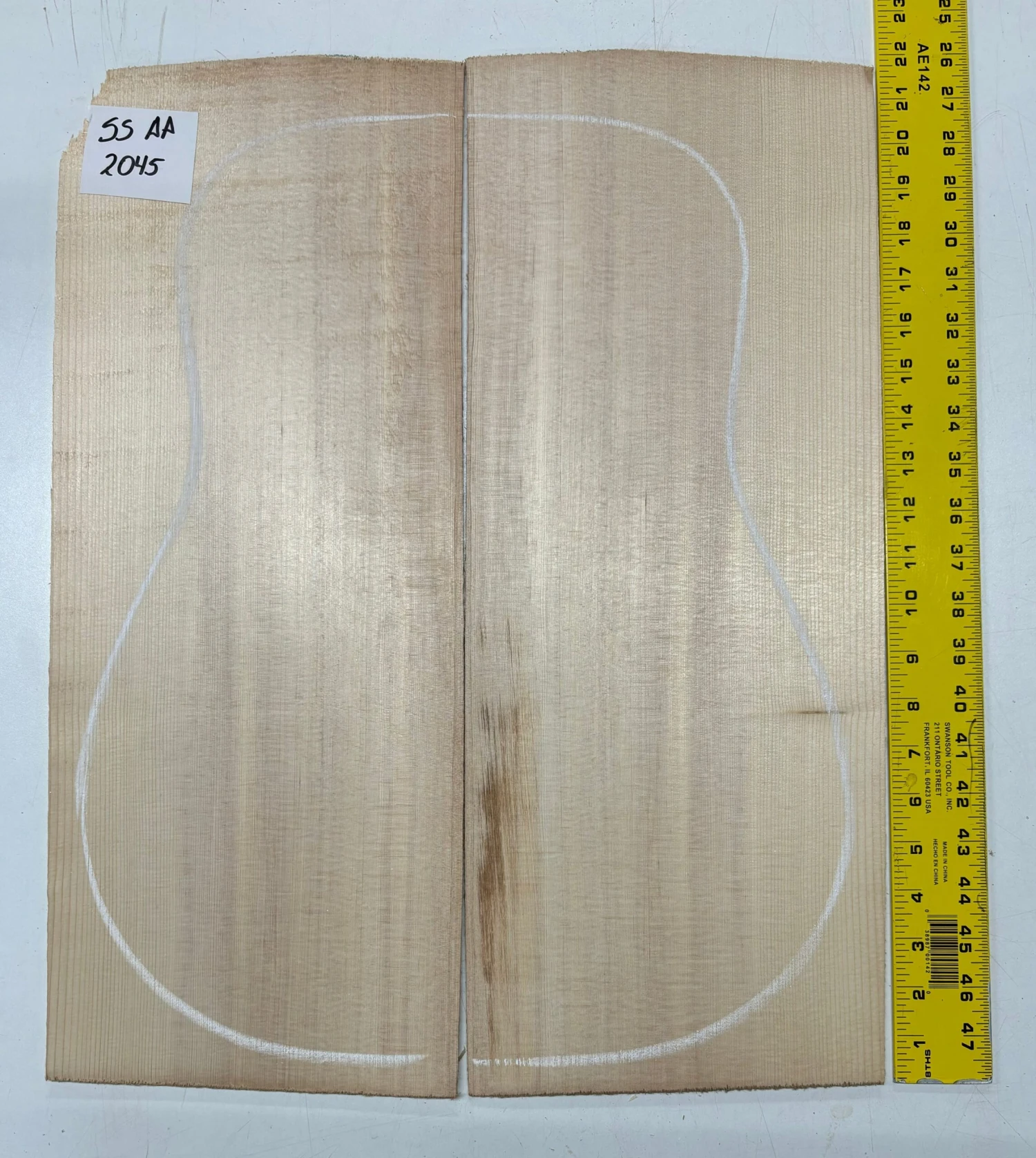 Sitka Spruce Dreadnought Guitar Top Bookmatched AA Grade #2045 - Image 3