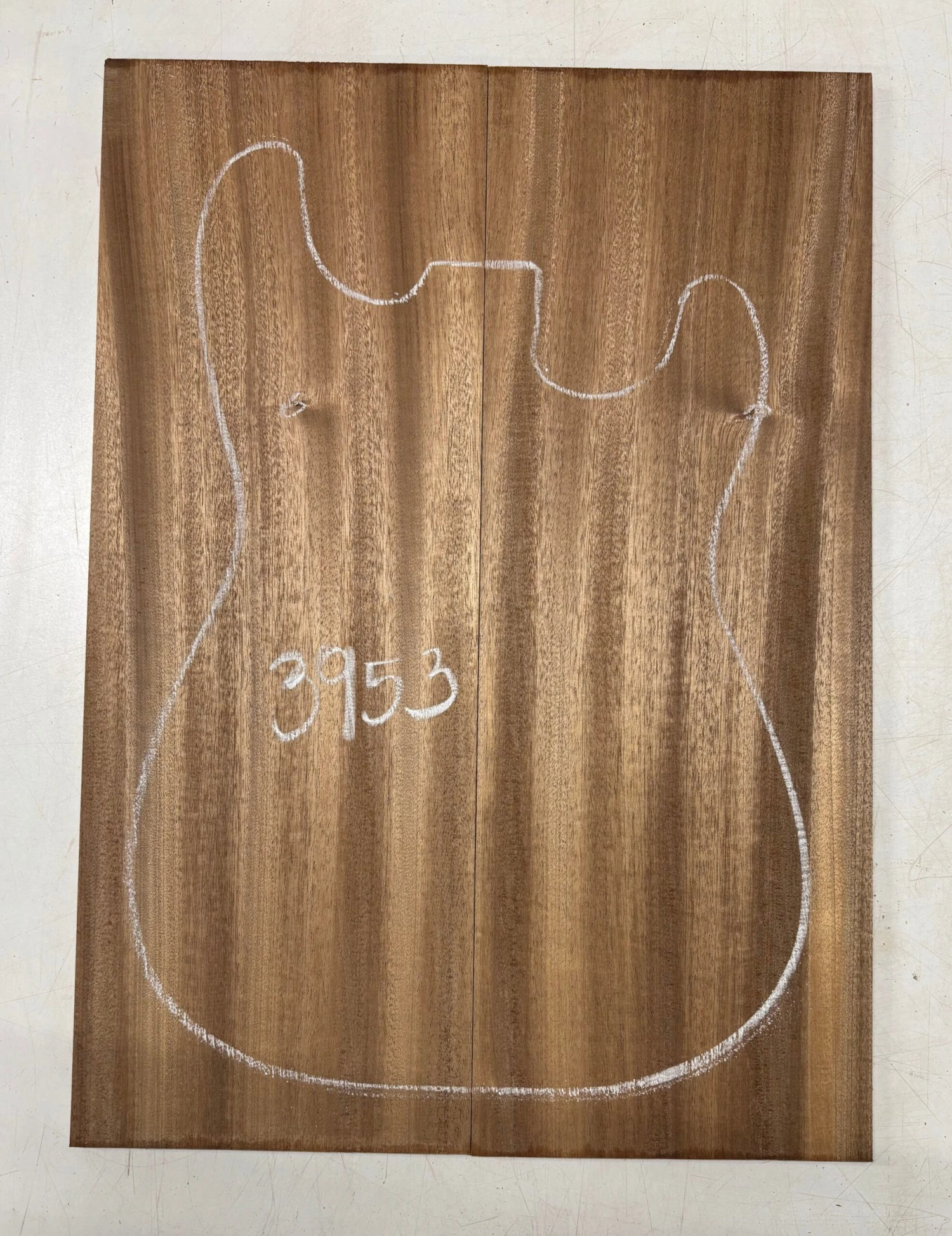 Sapele Guitar Drop Top 21" X 7-1/2" X 3/8" #3953 - Image 2