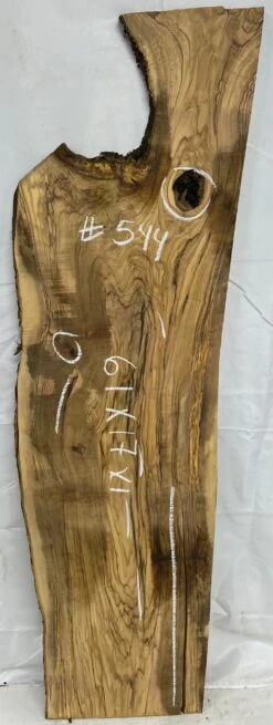 Olivewood Lumber Live Edge Slab - 61"x 17"x 1" #544