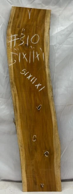 Indian Yellowheart Lumber Live Edge Slab - 51"x 11"x 1" #310