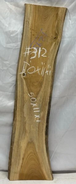 Indian Yellowheart Lumber Live Edge Slab - 50"x 11"x 1" #312