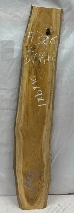 Indian Yellowheart Lumber Live Edge Slab - 51"x 9"x 1" #326