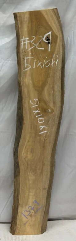 Indian Yellowheart Lumber Live Edge Slab - 51"x 10"x 1" #329