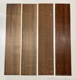 2 Pack, 2 Species Black Walnut + Leopardwood Thin Stock Lumber 24" X 5" X 1/8"#4117