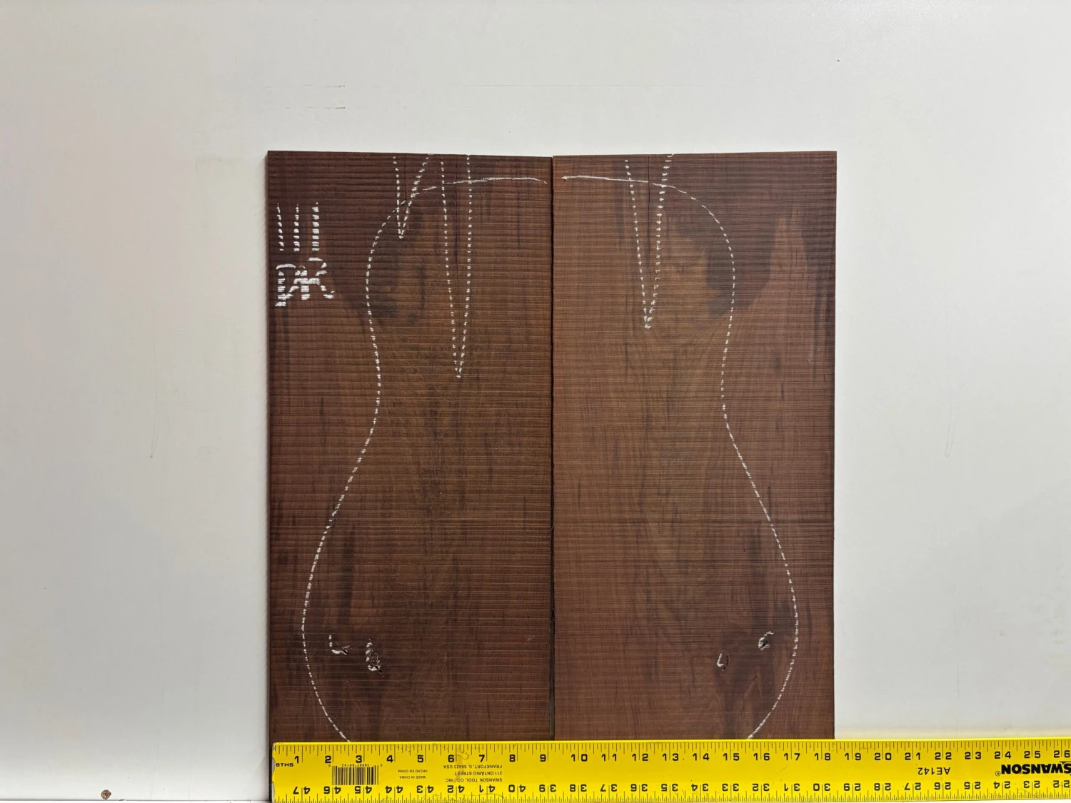 Madagascar Rosewood Dreadnought Guitar Back Set- 21-1/2" X 9" X 3/16" (Seconds) #111 - Image 2