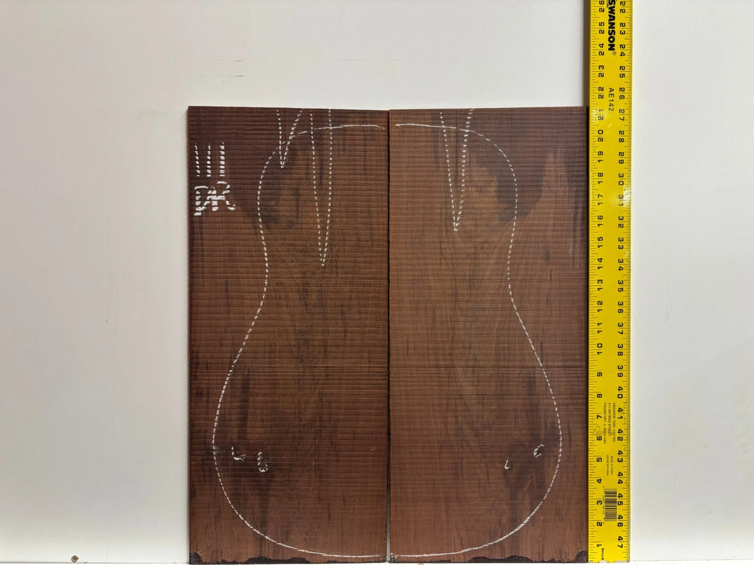 Madagascar Rosewood Dreadnought Guitar Back Set- 21-1/2" X 9" X 3/16" (Seconds) #111 - Image 3