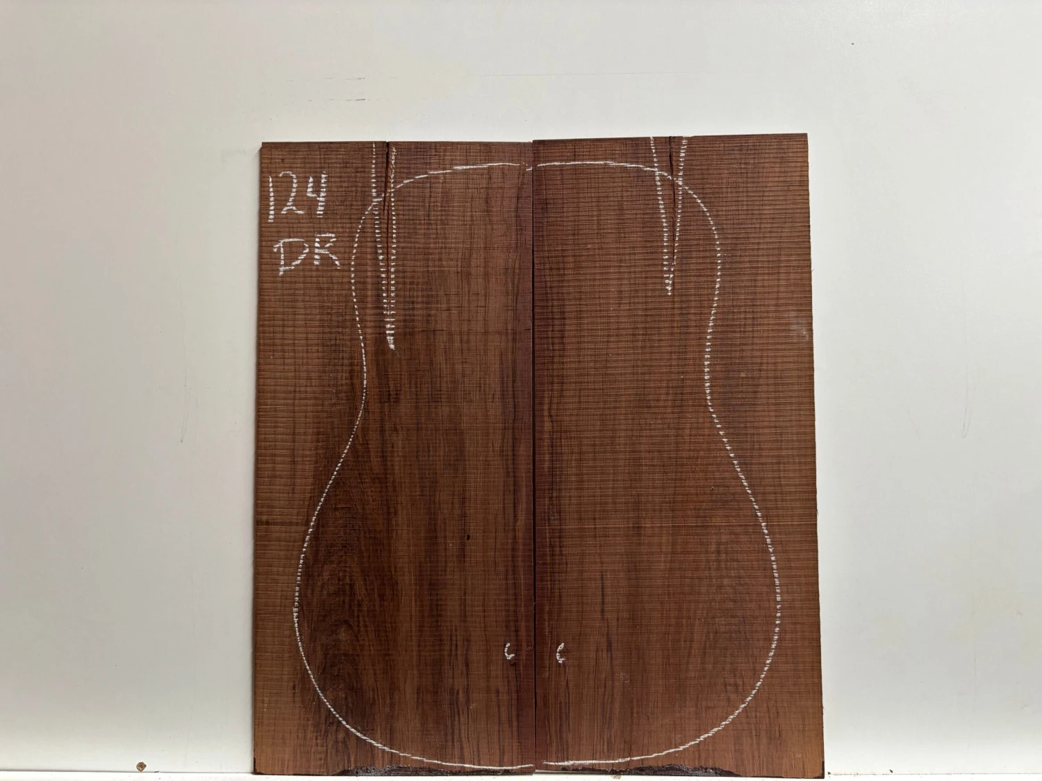 Madagascar Rosewood Dreadnought Guitar Back Set- 21-1/2" X 9" X 3/16" (Seconds) #124