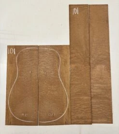 Quilted Sapele Dreadnought Guitar Back And Side Seconds Set #101