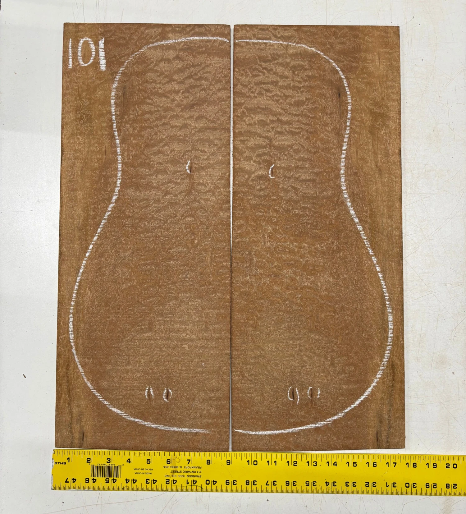 Quilted Sapele Dreadnought Guitar Back And Side Seconds Set #101 - Image 2