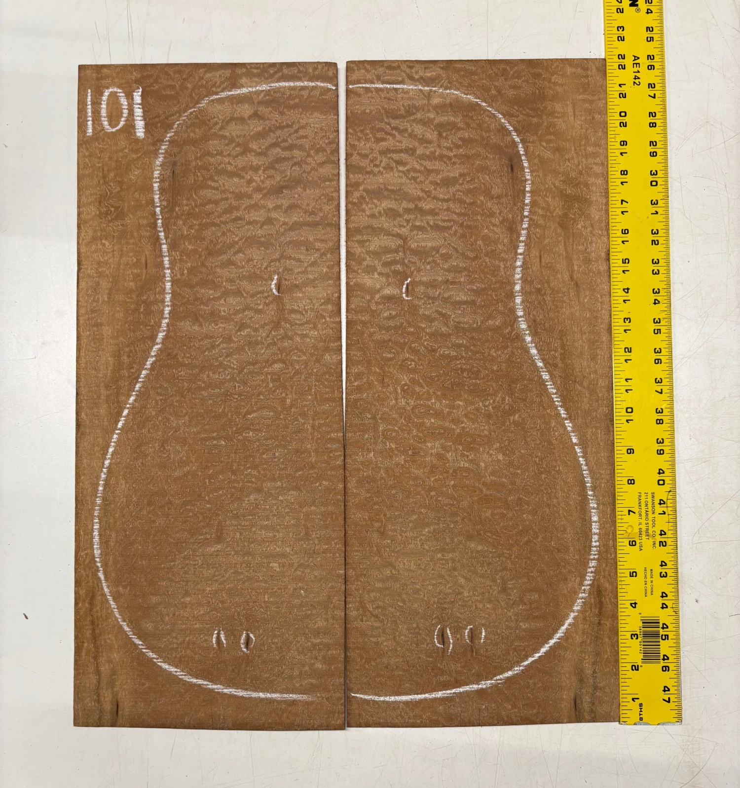 Quilted Sapele Dreadnought Guitar Back And Side Seconds Set #101 - Image 3