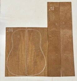 Quilted Sapele Dreadnought Guitar Back And Side Seconds Set #201