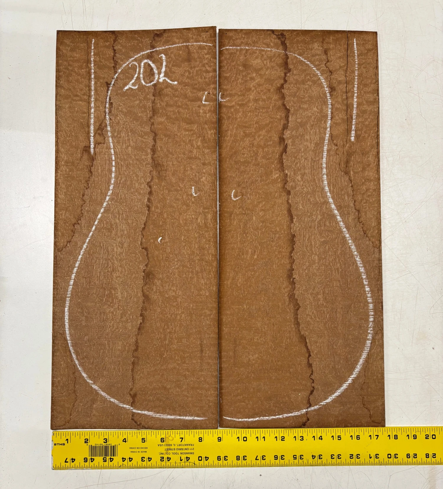 Quilted Sapele Dreadnought Guitar Back And Side Seconds Set #202 - Image 2