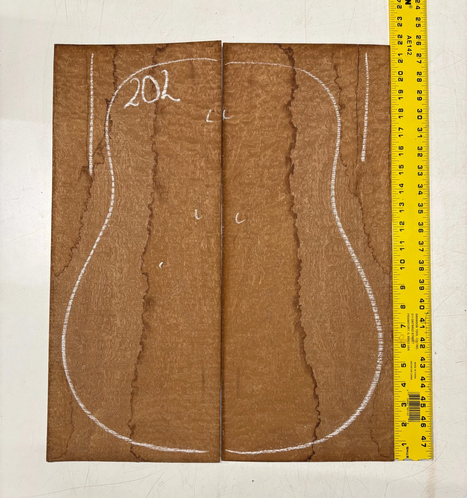 Quilted Sapele Dreadnought Guitar Back And Side Seconds Set #202 - Image 3