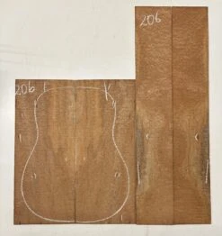 Quilted Sapele Dreadnought Guitar Back And Side Seconds Set #206