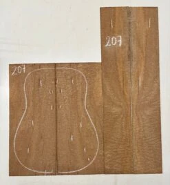 Quilted Sapele Dreadnought Guitar Back And Side Seconds Set #207