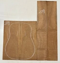 Quilted Sapele Dreadnought Guitar Back And Side Seconds Set #209