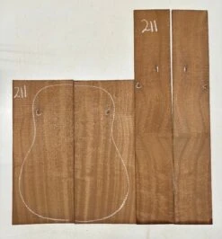Quilted Sapele Dreadnought Guitar Back And Side Seconds Set #211
