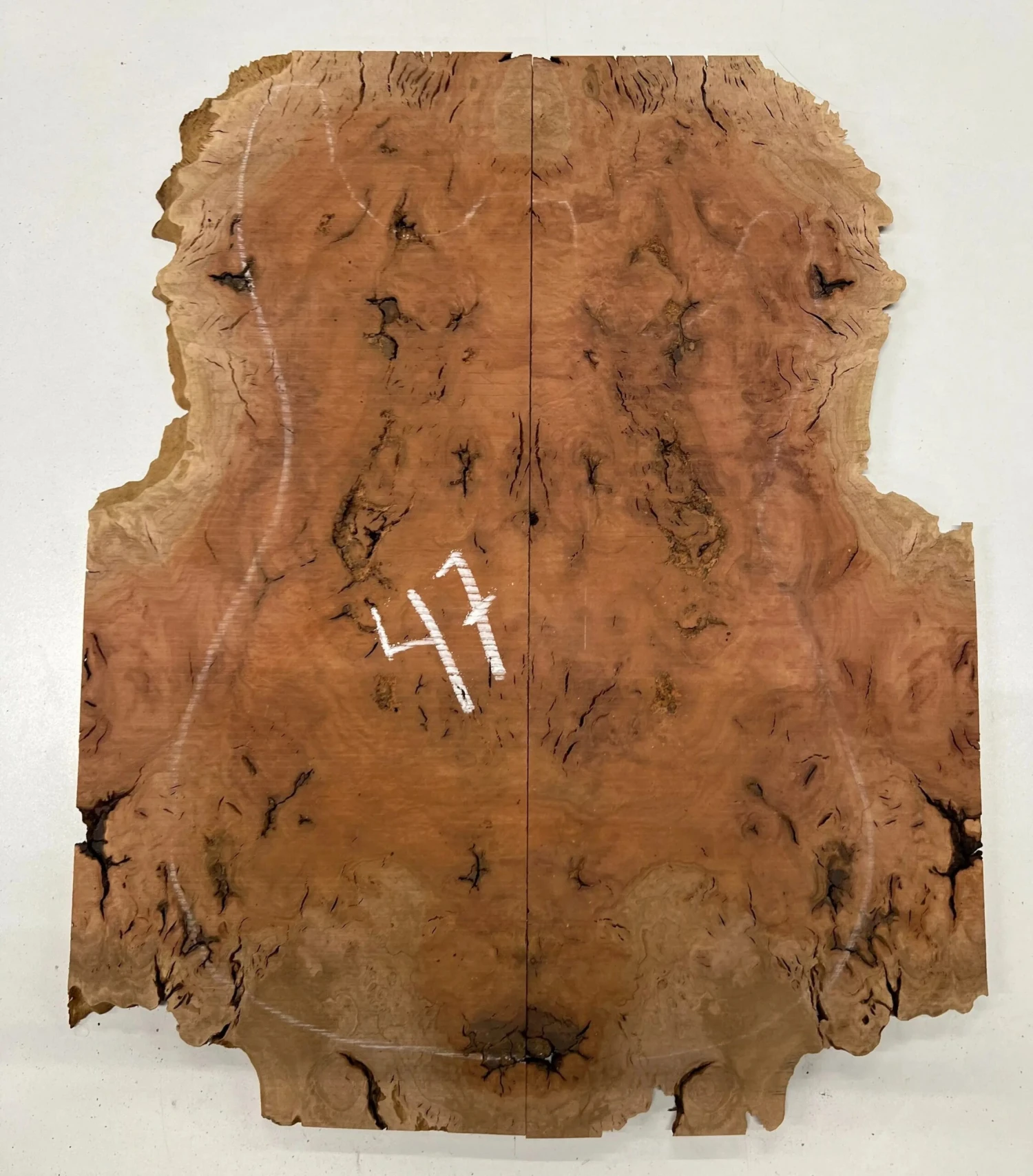 Australian Red Gum Burl Book Matched Guitar Drop Tops | 21" X 14" X 3/8" #47 - Image 3