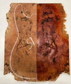 Australian Red Gum Burl Book Matched Guitar Drop Tops | 21" X 14" X 3/8" #51