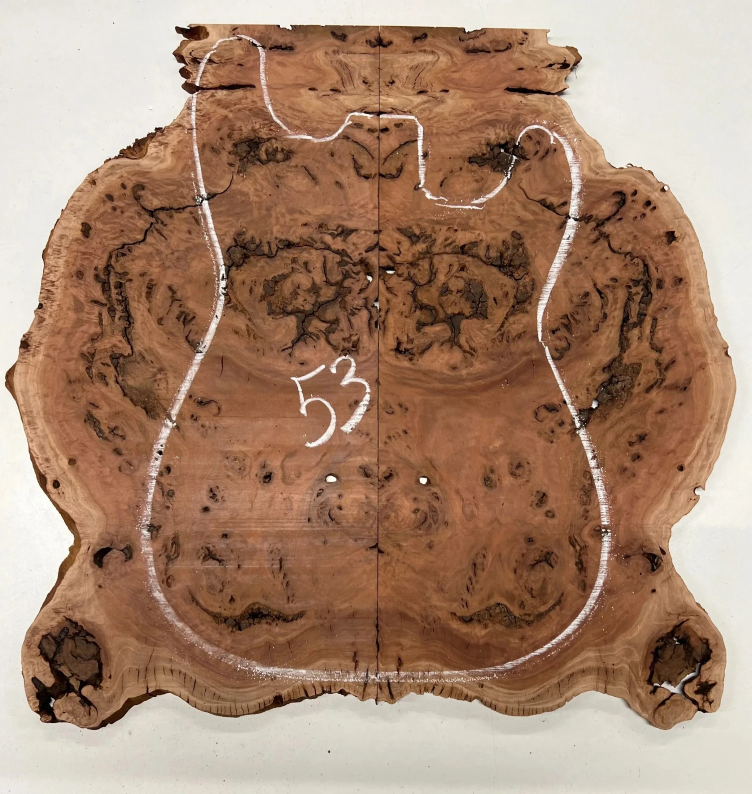 Australian Red Gum Burl Book Matched Guitar Drop Tops | 21" X 14" X 3/8" #53 - Image 4