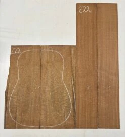 Quilted Sapele Dreadnought Guitar Back And Side Seconds Set #222