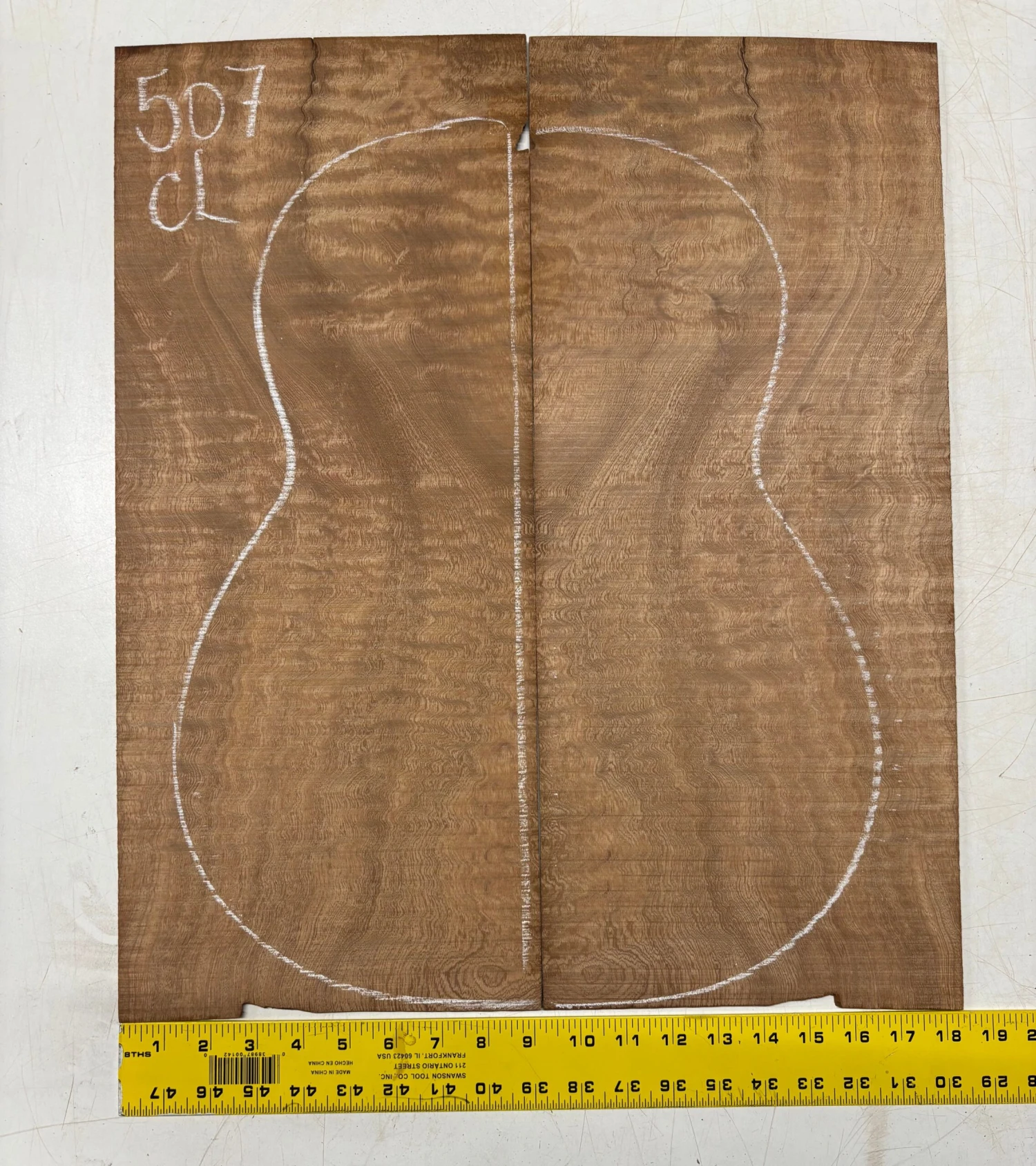 Quilted Sapele Dreadnought Guitar Back Set #507