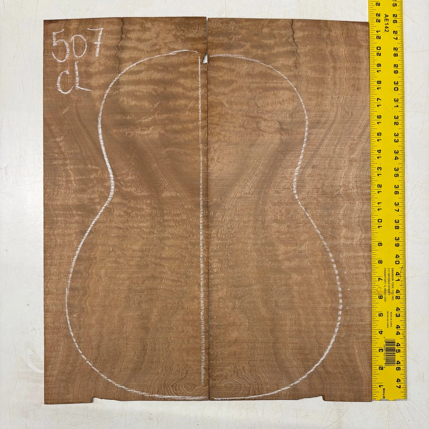 Quilted Sapele Dreadnought Guitar Back Set #507 - Image 2