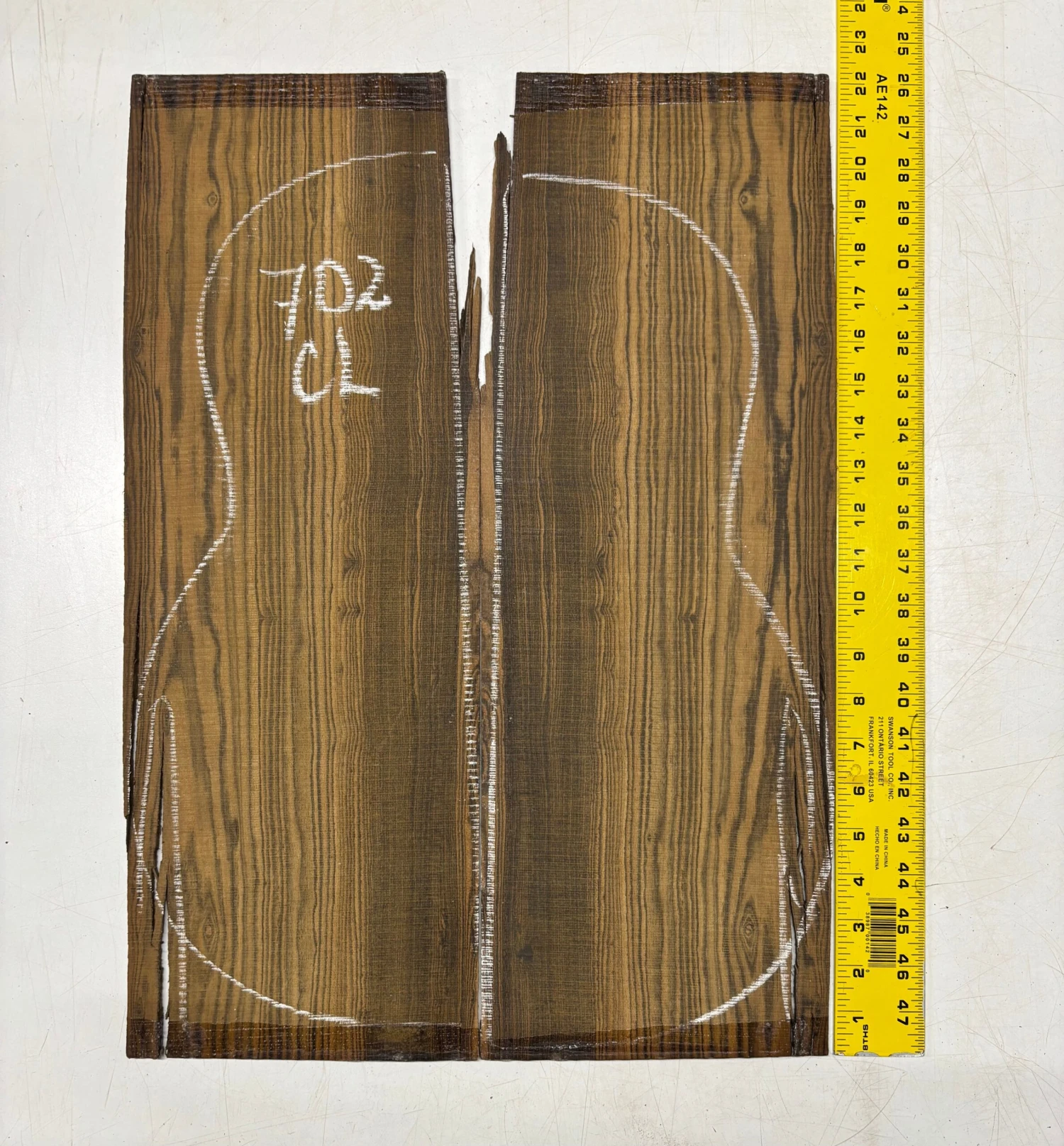 Bocote Classical Guitar Back Set- Seconds #702 - Image 2