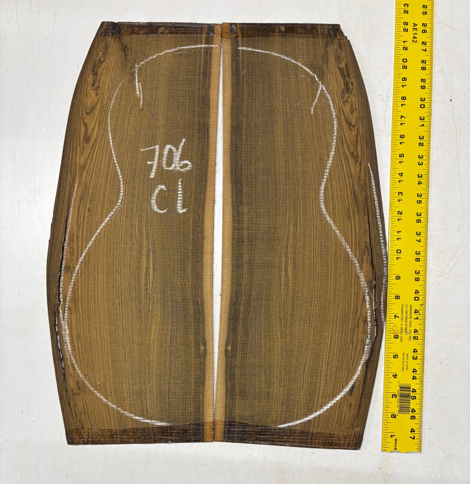 Bocote Classical Guitar Back Set- Seconds #706 - Image 2