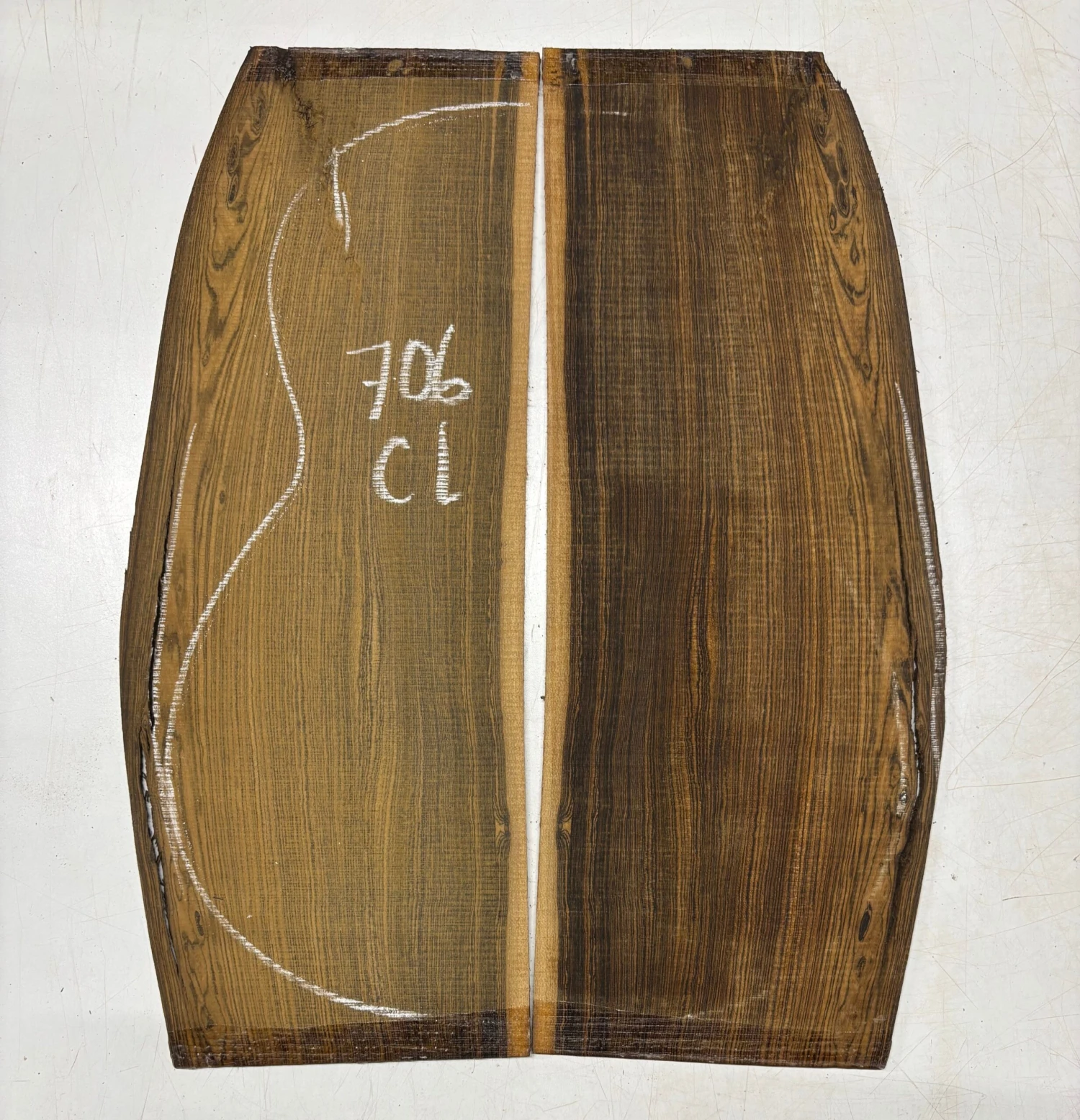 Bocote Classical Guitar Back Set- Seconds #706 - Image 3
